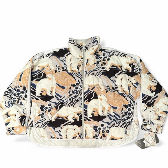 NWT FP Movement Pippa Polar Bear Printed Packable Puffer Jacket | Medium - Picture 7 of 11